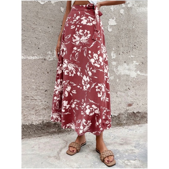 Boho Floral Print Wrap maxi Skirt - Picture 8 of 12